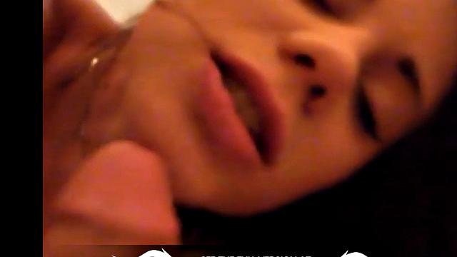 Blowjob babe uses feet on POV dick in kinky couple