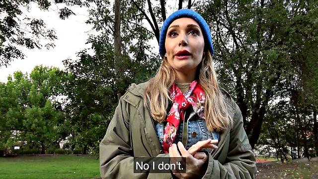 Lost pet leads to hot outdoors sex