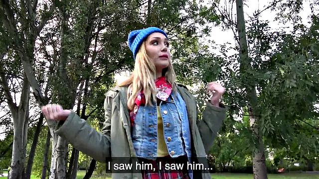 Lost pet leads to hot outdoors sex