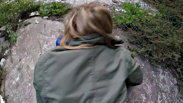 Lost pet leads to hot outdoors sex