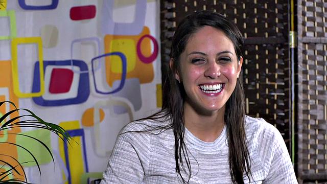 Public BDSM sub sucking dick and pussy licking in crowd