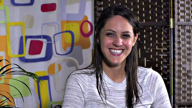 Public BDSM sub sucking dick and pussy licking in crowd