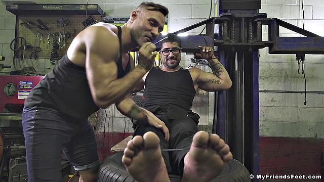 Mechanic Ryan Bones Gets Tickled - Ryan Bones