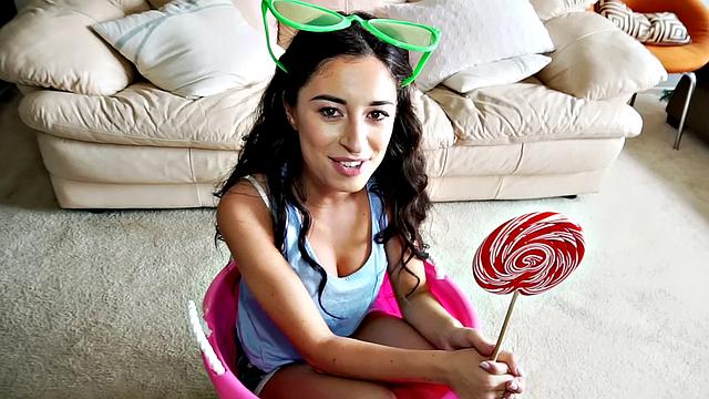 Watch this bald Latina deepthroat and ride a hard cock in a reverse cowgirl position