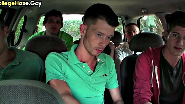 Hazed stud gets fucked in dormitory for fraternity