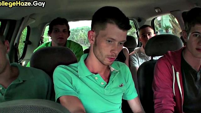 Hazed stud gets fucked in dormitory for fraternity