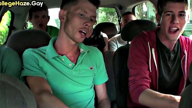 Hazed stud gets fucked in dormitory for fraternity