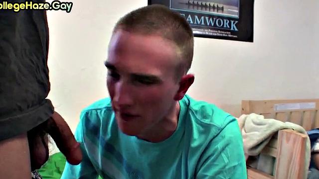 Hazed stud gets fucked in dormitory for fraternity