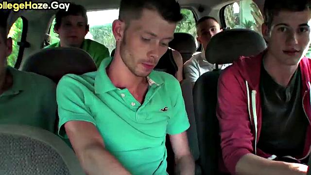 Hazed stud gets fucked in dormitory for fraternity