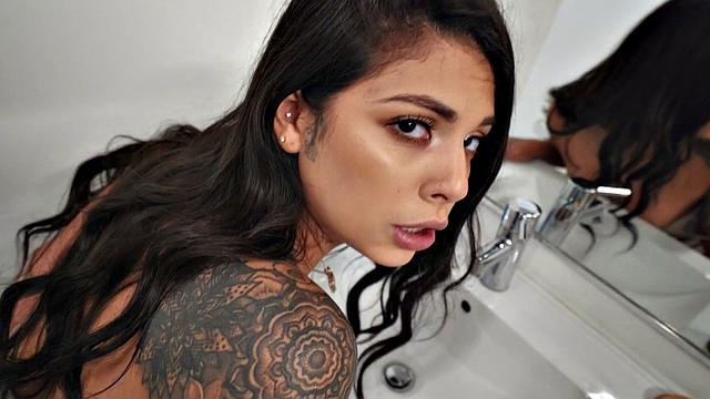 Latina Birthday Cheater gets a hot POV cumshot after getting her tattooed pussy pounded in various positions