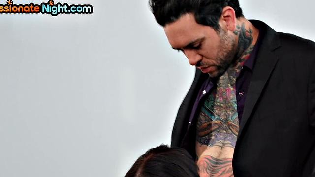 Office nympho secretary's pussysmashed in 3some by the boss