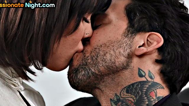 Office nympho secretary's pussysmashed in 3some by the boss