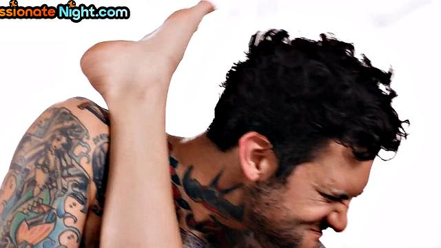 Office nympho secretary's pussysmashed in 3some by the boss