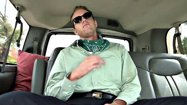 Tricked str8 stud bareback fucked by guy in pickup bus