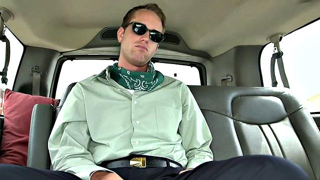 Tricked str8 stud bareback fucked by guy in pickup bus