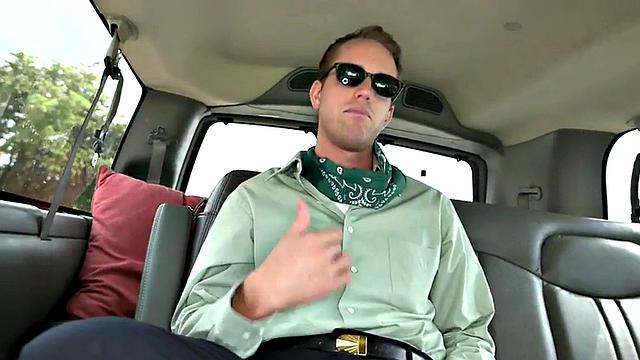 Tricked str8 stud bareback fucked by guy in pickup bus