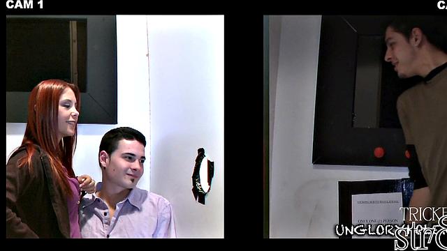 Fooled gloryhole amateur with BJ