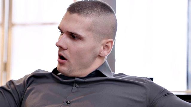 glamour seductive wife in stockings spoils husband's cock