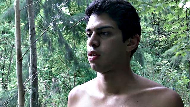 Three horny men hook up outdoors while a stranger joins and fills his mouth and ass with cock