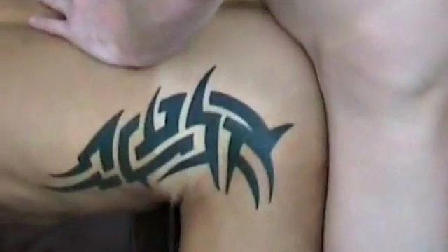 German pierced and tattooed stud banged from behind