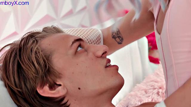 Gaming femboy gets rimmed and fucked bareback on butthole