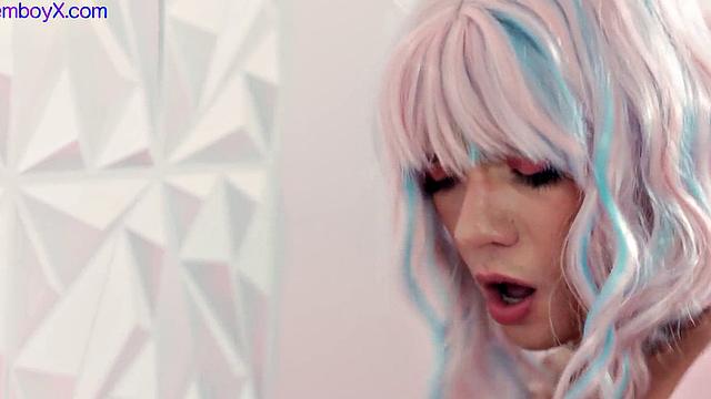 Gaming femboy gets rimmed and fucked bareback on butthole