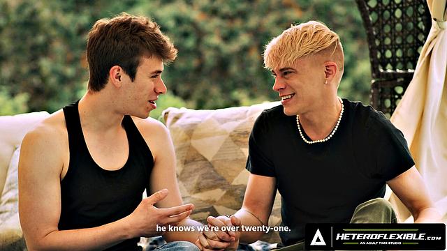 HETEROFLEXIBLE - Kinky Chris Damned PREPARES Harley Xavier & Adam Awbride For Double Dildo