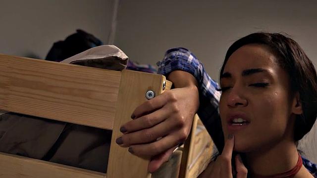 Nasty 21yo bitch fucked by nice dick in threesome fucking