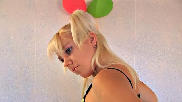 Blonde playing with her pussy