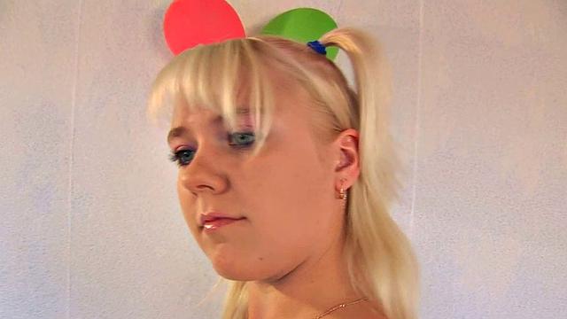 Blonde playing with her pussy