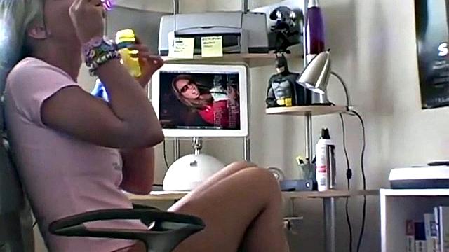 Kelli Tease on Chair and Computer