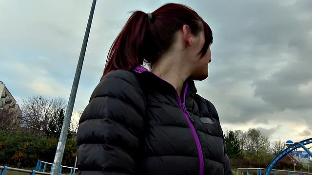 Watch this sexy brown-haired babe get pounded from behind while getting a massage