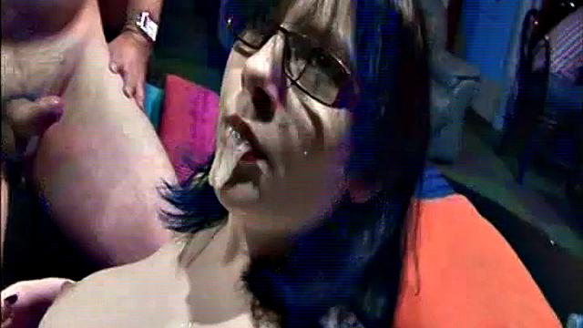 Cock-hungry Jessica and Hannah enjoy a gangbang party