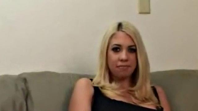 Watch blonde whore Brittney Madison get her pussy destroyed in a wild threesome with strap-on action