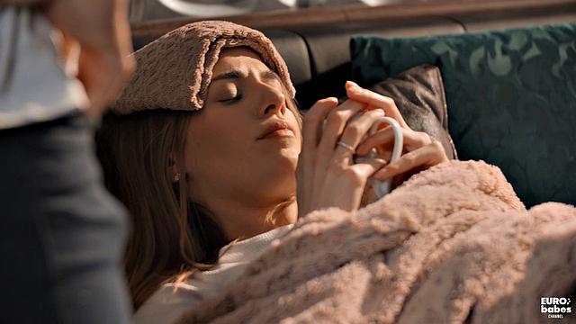 Папаша застукал горячую брюнетку за симуляцией болезни и решил устроить ей жёсткое лечение в спальне от доктора Максима Гарсии, а она уж точно не выздоровела - только возбудилась ещё сильнее!