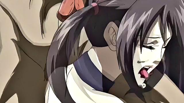 BDSM anime teens enslaved for businessmen's pleasure