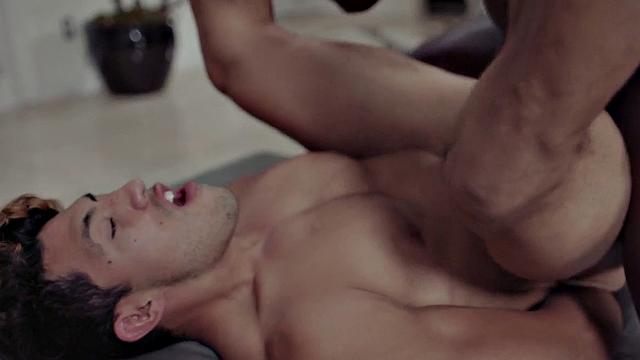 BBC barebacks handsome guy's ass in passionate action