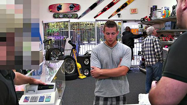 Pawnshop stud gets in office 3some for money