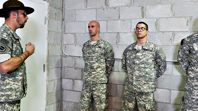 Amateur military jock barebacked in toilet three some