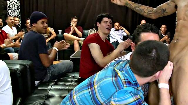 Amateur stripper party with a cock twist