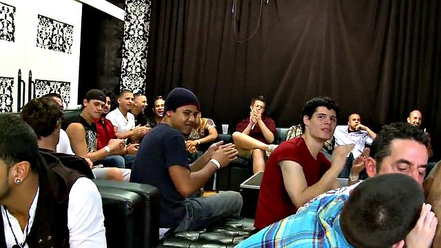 Amateur stripper party with a cock twist