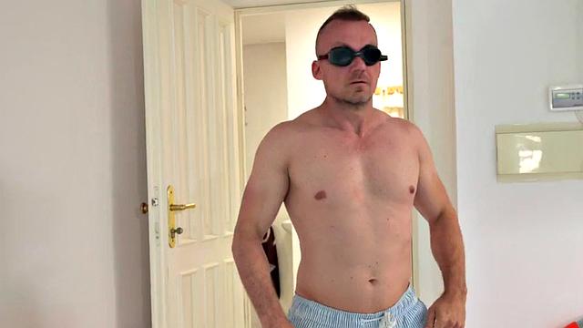 Busty anal MILF fucked on the indoor pool