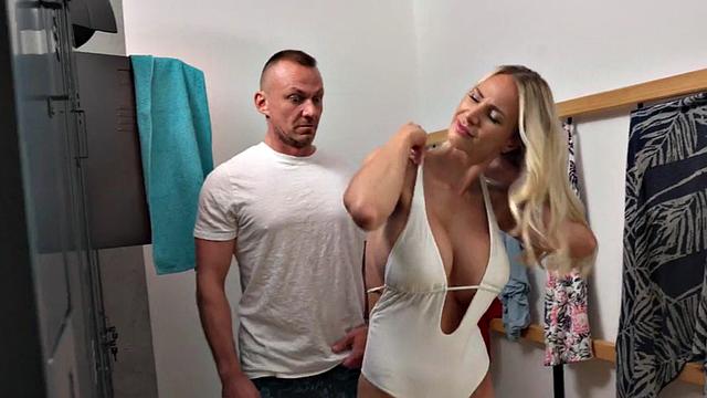 Busty anal MILF fucked on the indoor pool