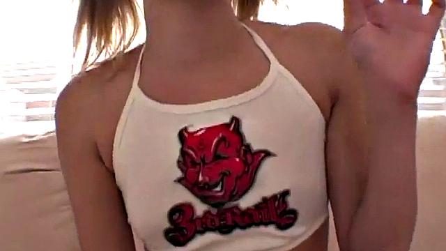 Naughty teen shows panties