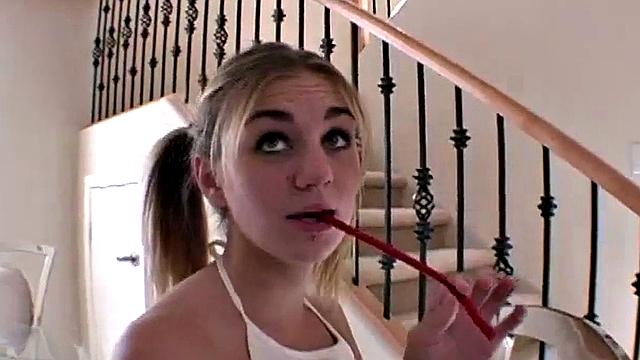 Naughty teen shows panties