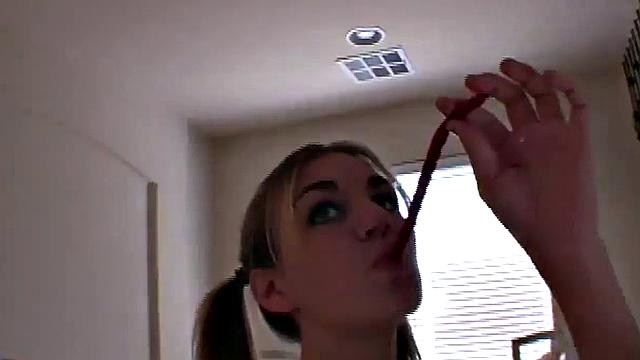 Naughty teen shows panties