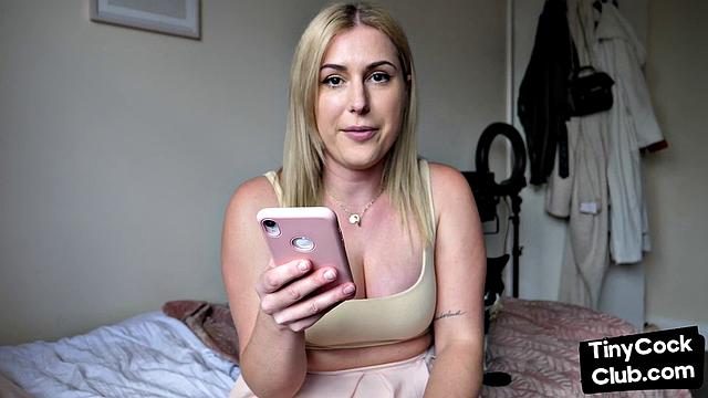 SPH solo busty babe talks about small dick men