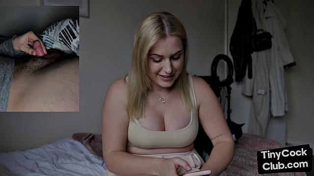 SPH solo busty babe talks about small dick men