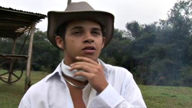 Two hard-working Latino cowboy studs have been out on the trail for weeks. Matheus just arrives back at camp to his horny partner as the two cowboys release their horny passions on each other, including cock sucking, rimming, and bareback fucking.