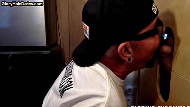 Real DILF opens for sucking cock in gloryhole